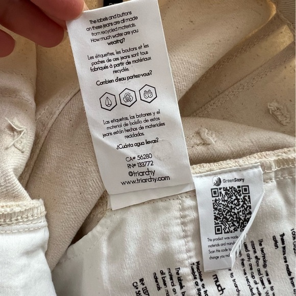 Triarchy High Rise Wide Leg Jeans in Off White - Picture 14 of 16